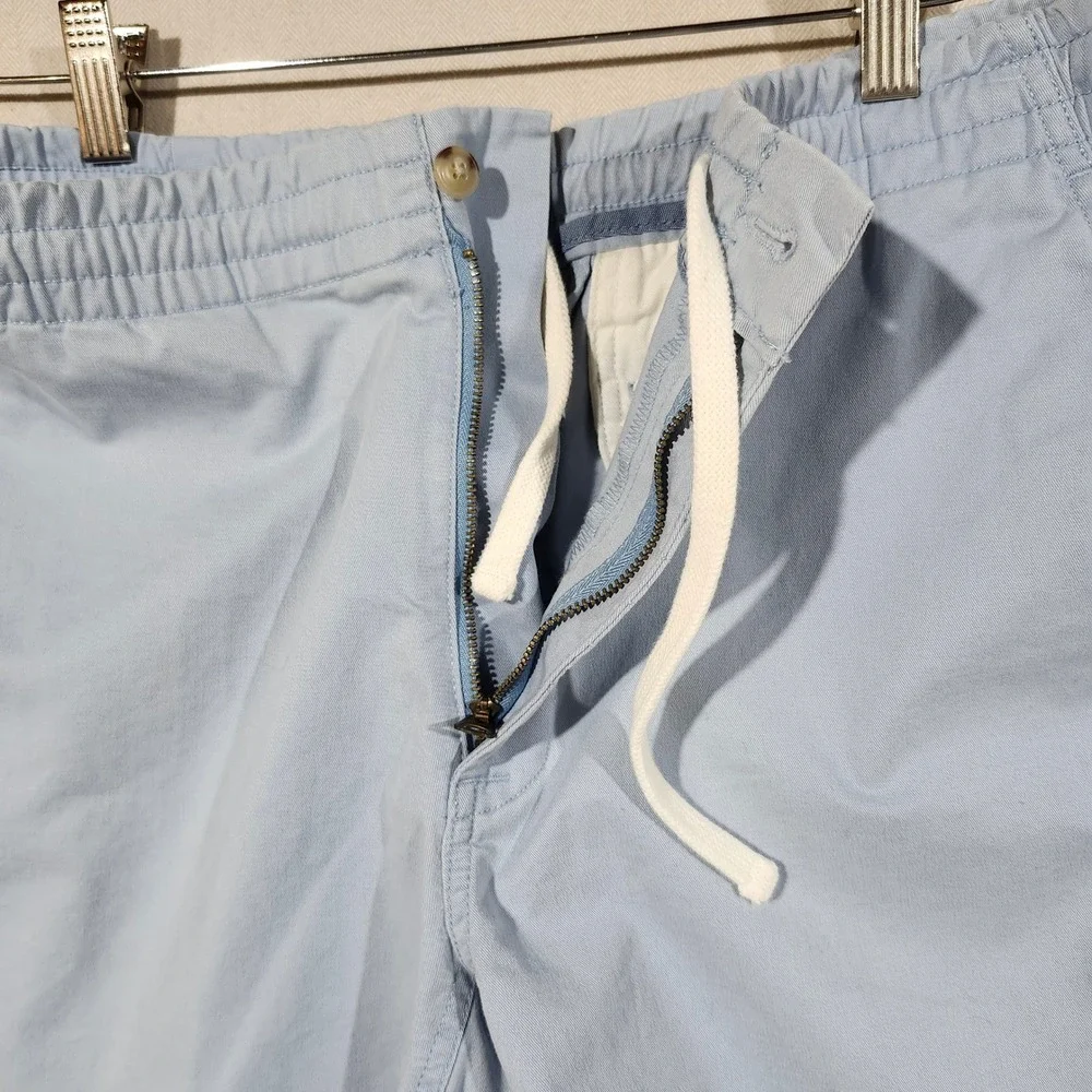 Polo Ralph Lauren Mens Classic Fit 6 Inch Shorts Light Blue Elastic Waist Med